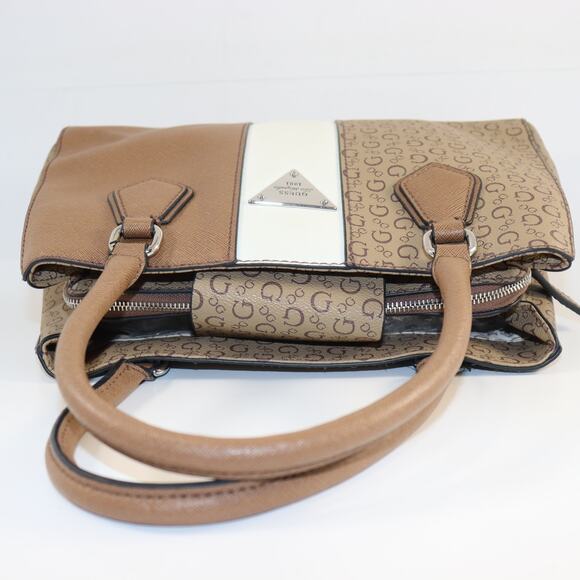 GUESS Classic Monogram Satchel Tote - Picture 7 of 9